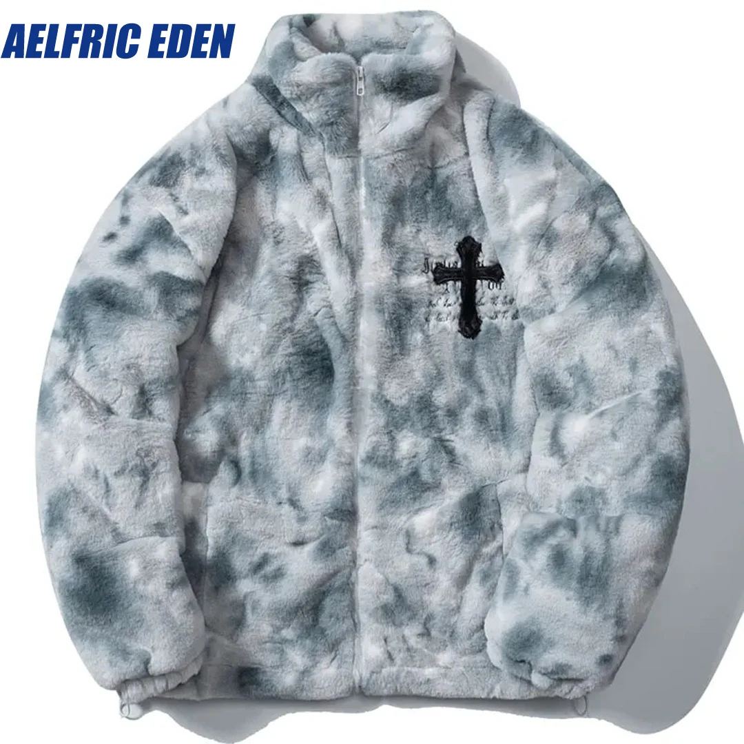 Aelfric Eden Faux Fur Fleece Jacket Parkas Hiphop Streetwear Winter Fuzzy Fluffy Thicken Warm Padded Coat Harajuku Zipper Jacket