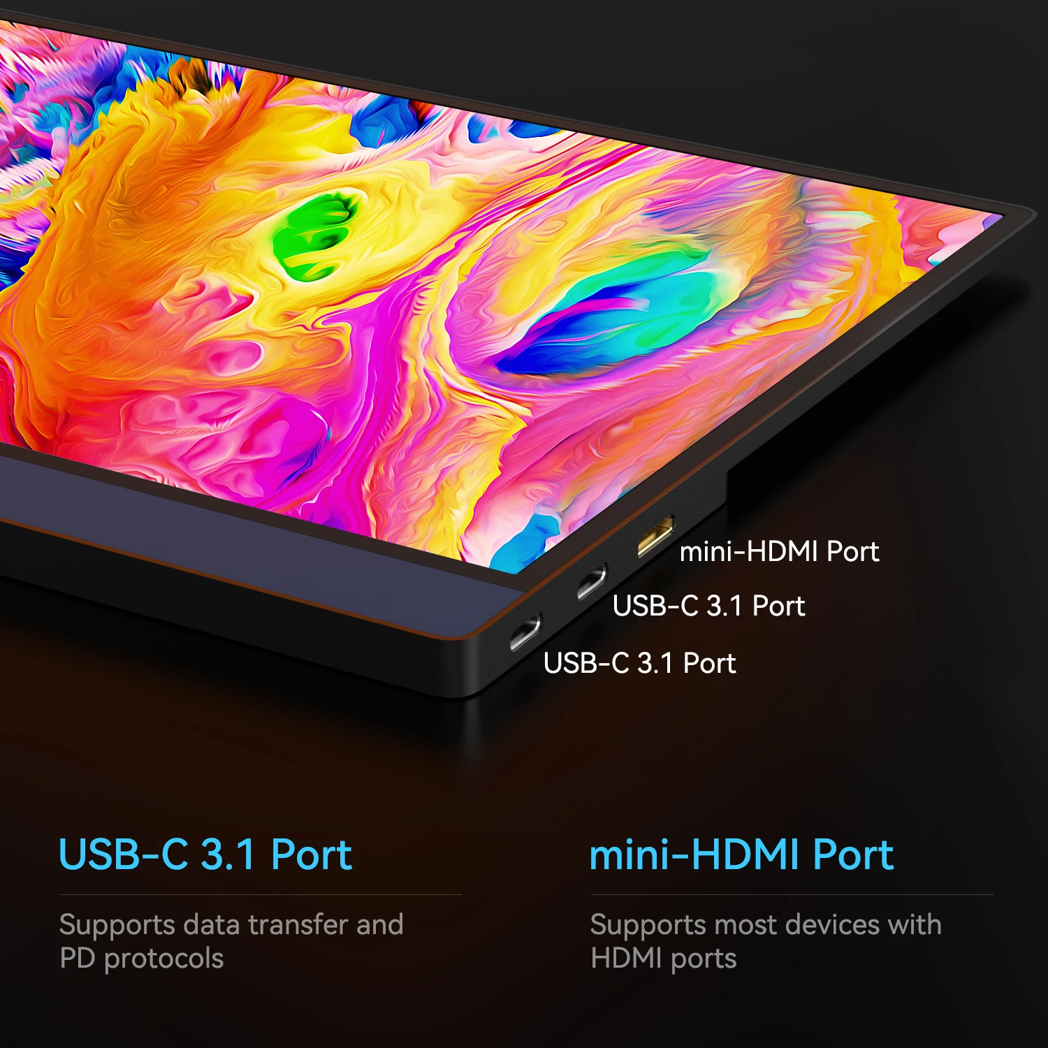 ޴  ܺ ȭ HDMI USB C  ÷, ġ PS5 Xbox ƺ Ʈ PC, 4K 400Nit IPS, 13.3 ġ, 13.5 ġ
