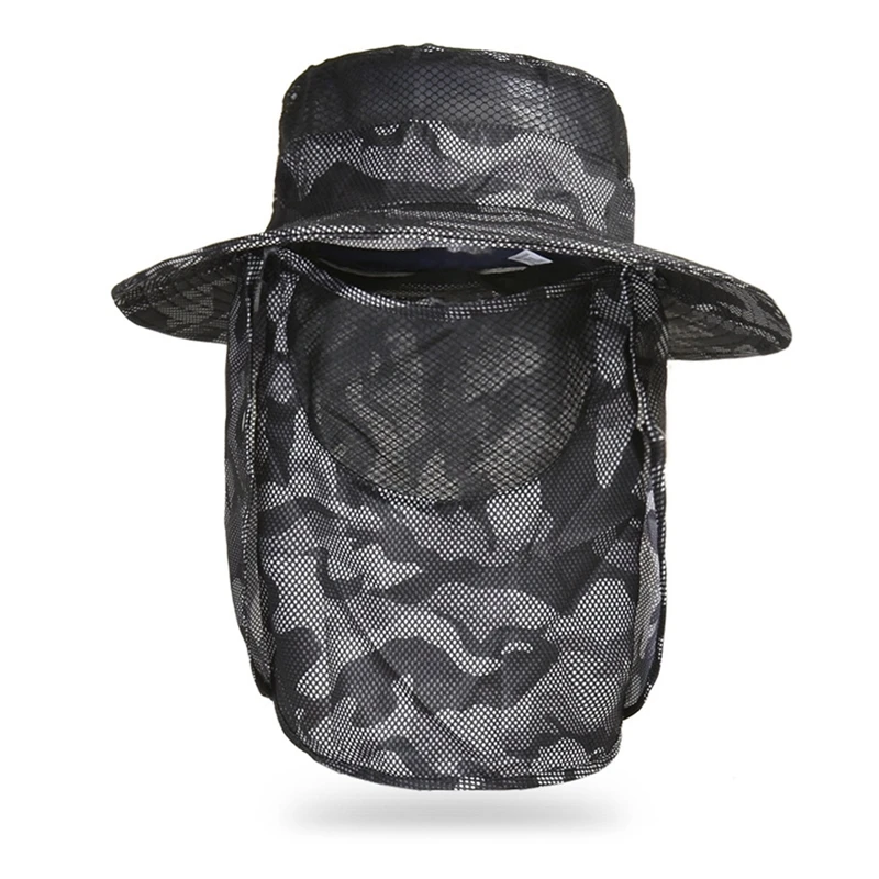 Camouflage Wide Brim Light Portable Fisherman Hat for Climbing