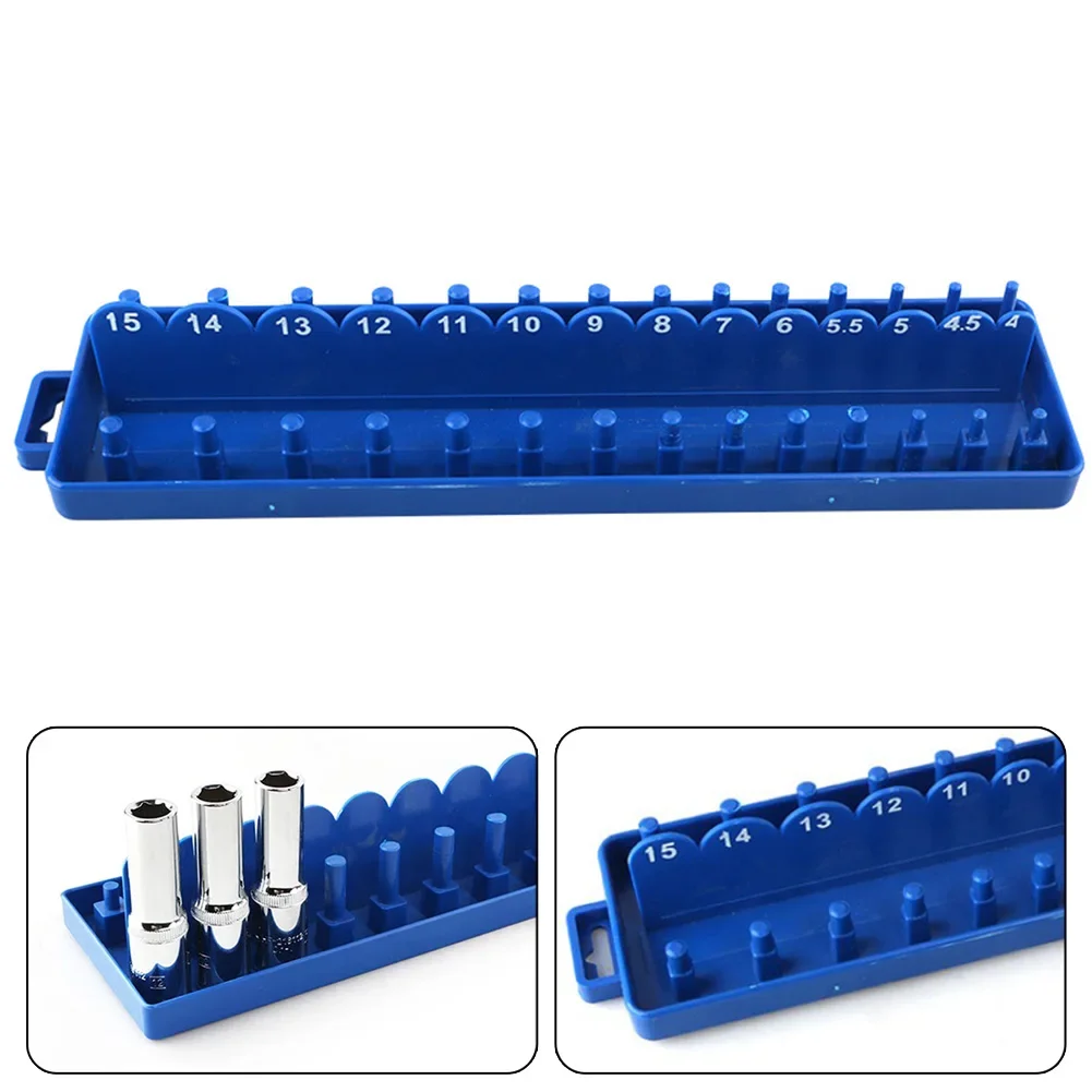 

Metric Socket Wrench Head Storag Organizere 1/4\\'\\' Plastic Socket Tray Rack Holder Storage For Socket Wrenches Tool Box