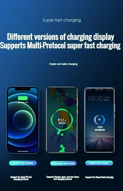 120W super fast charging 30000 mAh power bank with 100% sufficient capacity for mobile power supply for various mobile phones - Image 3