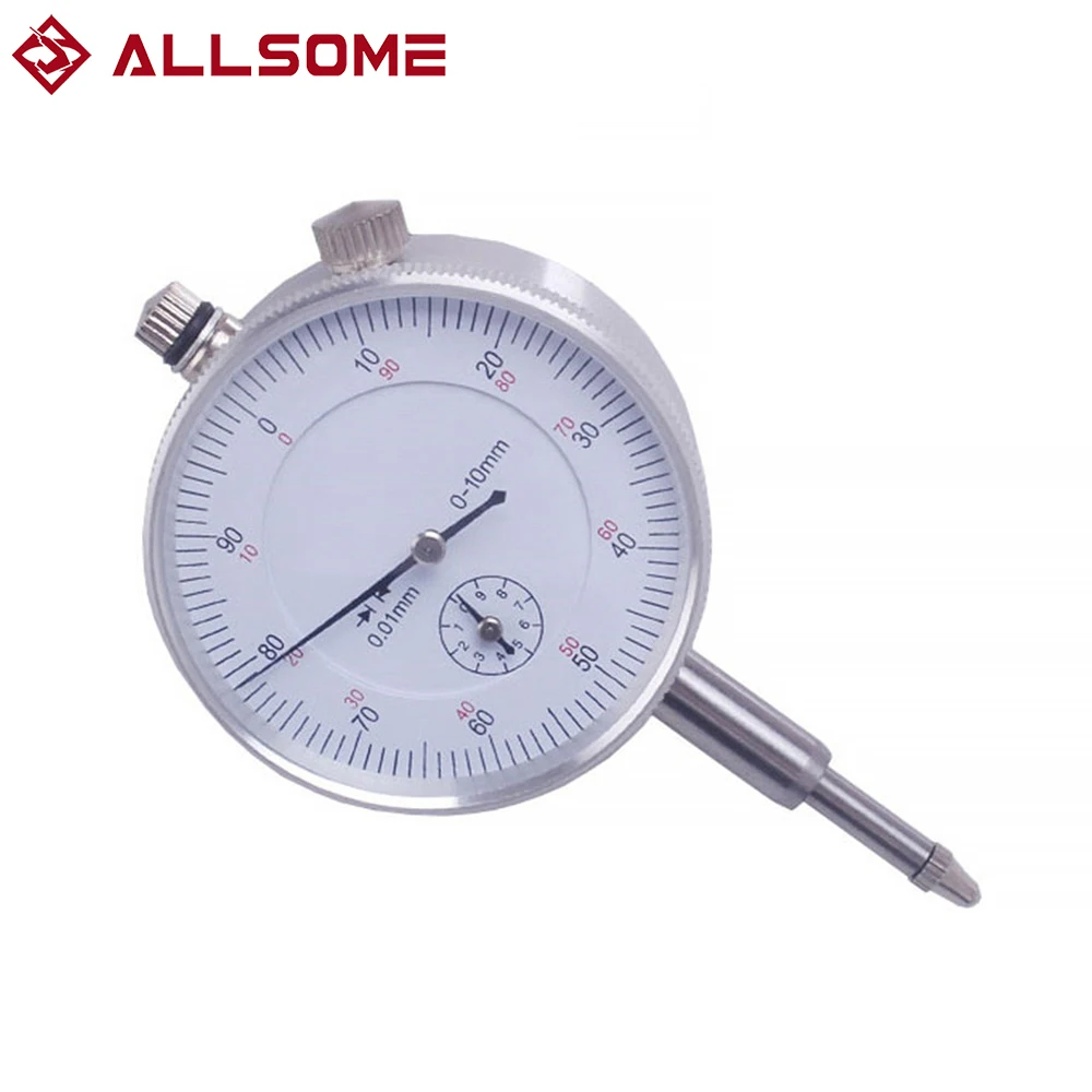 ALLSOME 10/0.01mm Micrometer Measurement Instrument Round Dial