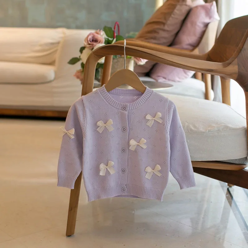 Girls Knitted Cardigan Sweater Autumn Hollow Out