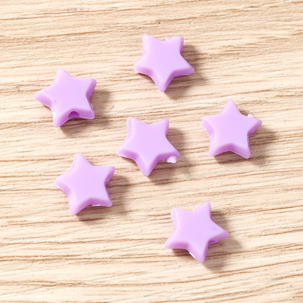 Tusember 50 Stück 9 x 10 mm bunte Stern-Anhänger, Stern-Charm-Perlen für DIY-Schmuckherstellung, Armband, Halskette, Ohrringe, Basteln – Detail 8