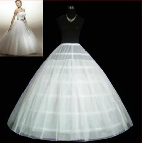 

White 6-Hoops Petticoat Crinoline Slip Underskirt Bridal Wedding Dress