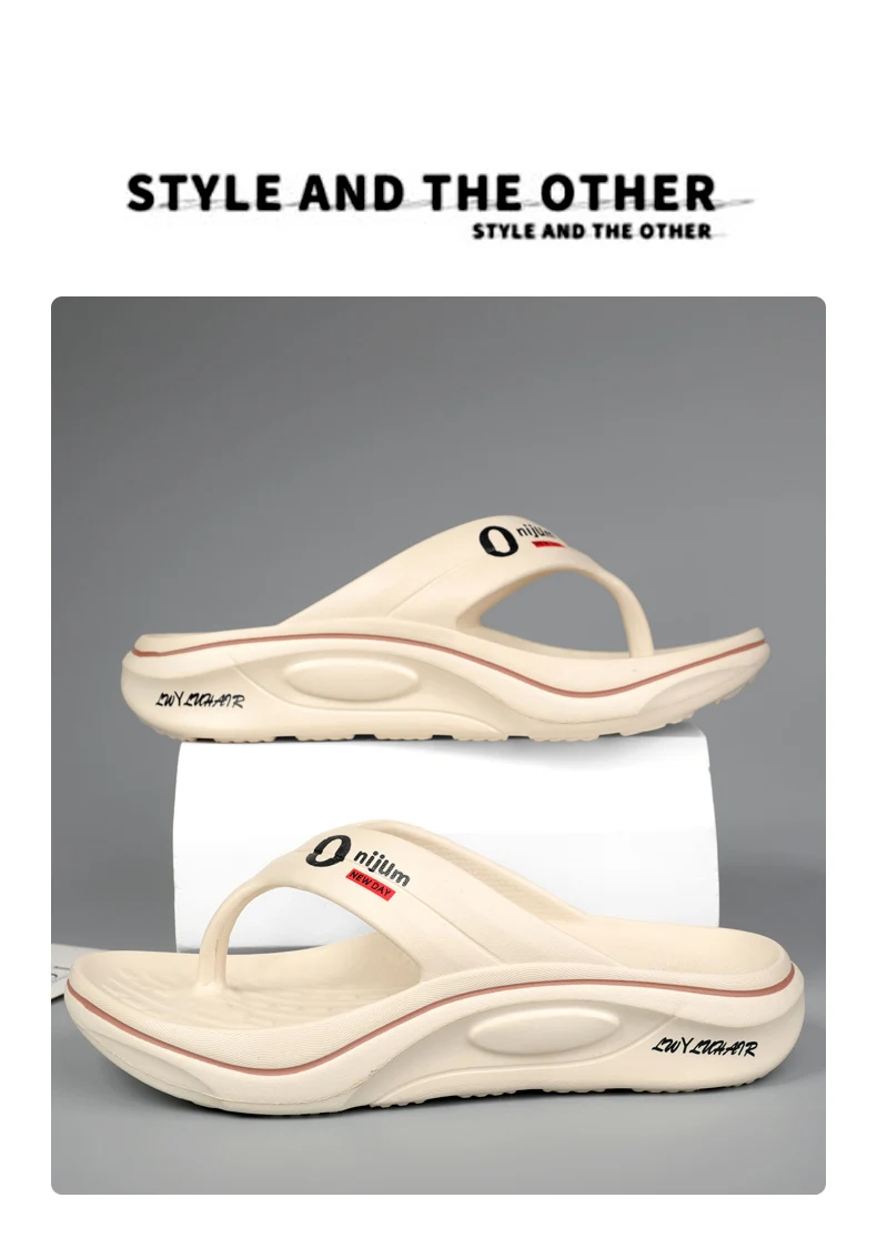 شباشب رجالية صيفية غير قابلة للانزلاق من مادة EVA صنادل منزلية خفيفة الوزن شرائح ناعمة عالية الجودة موضة حمام الشاطئ في الهواء الطلق