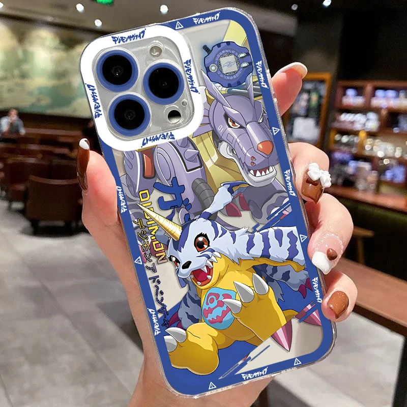 thumbnail image 1 of Funda de teléfono Anime Digimon para iPhone 16 15 14 13 12 11 Mini Pro Max X XR XSMax 7 8 Plus SE20 cubierta transparente, 1 of 5