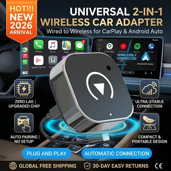 Adattatore Wireless CarPlay 2026 Android Auto USB Dongle Plug & Play Smart Mini Box Universale per VW Toyota Nissan Honda Ford Benz