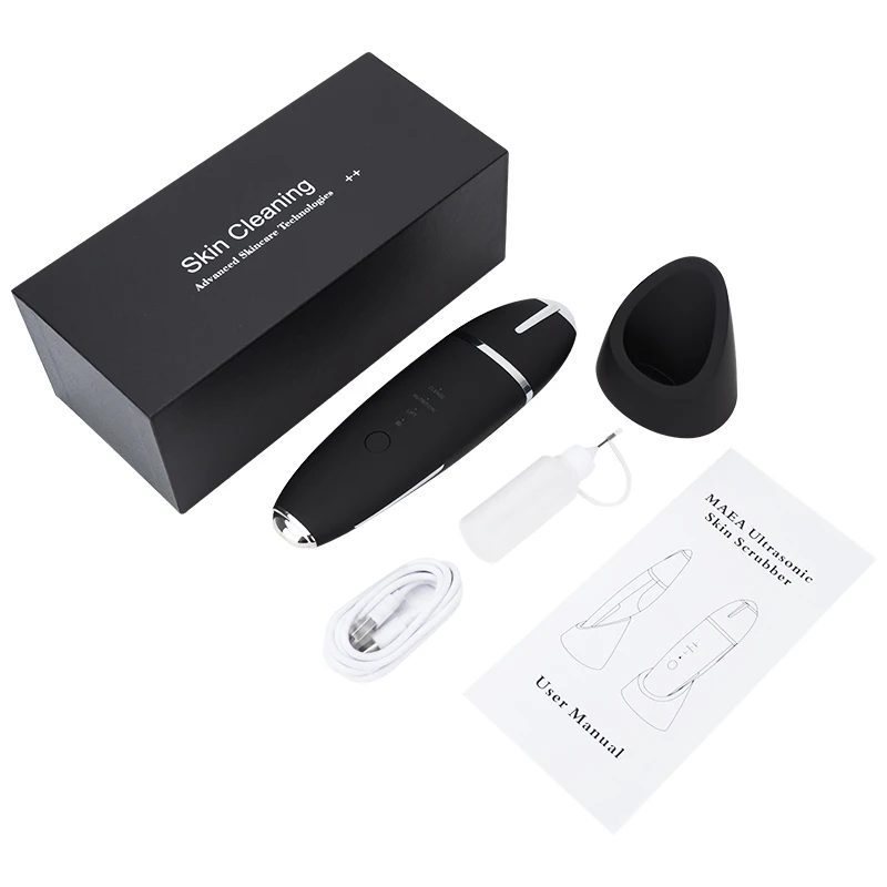 Facial skin exfoliator deep vibration cleaner scraper ultrasonic blackhead remover and facial massager make the skin clearer