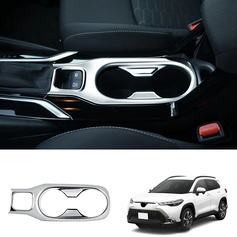 Car Center Console Water Cup Holder Decorazione Cover Trim Stickers Per Toyota Corolla Cross 2021 2022 Rhd