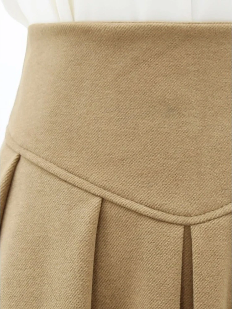 2025 Faldas Mujer De Moda Vintage Skirts for Women High Waist Solid Color Jupe Tunic A-line Saia Loose Korean Temperament Skirt