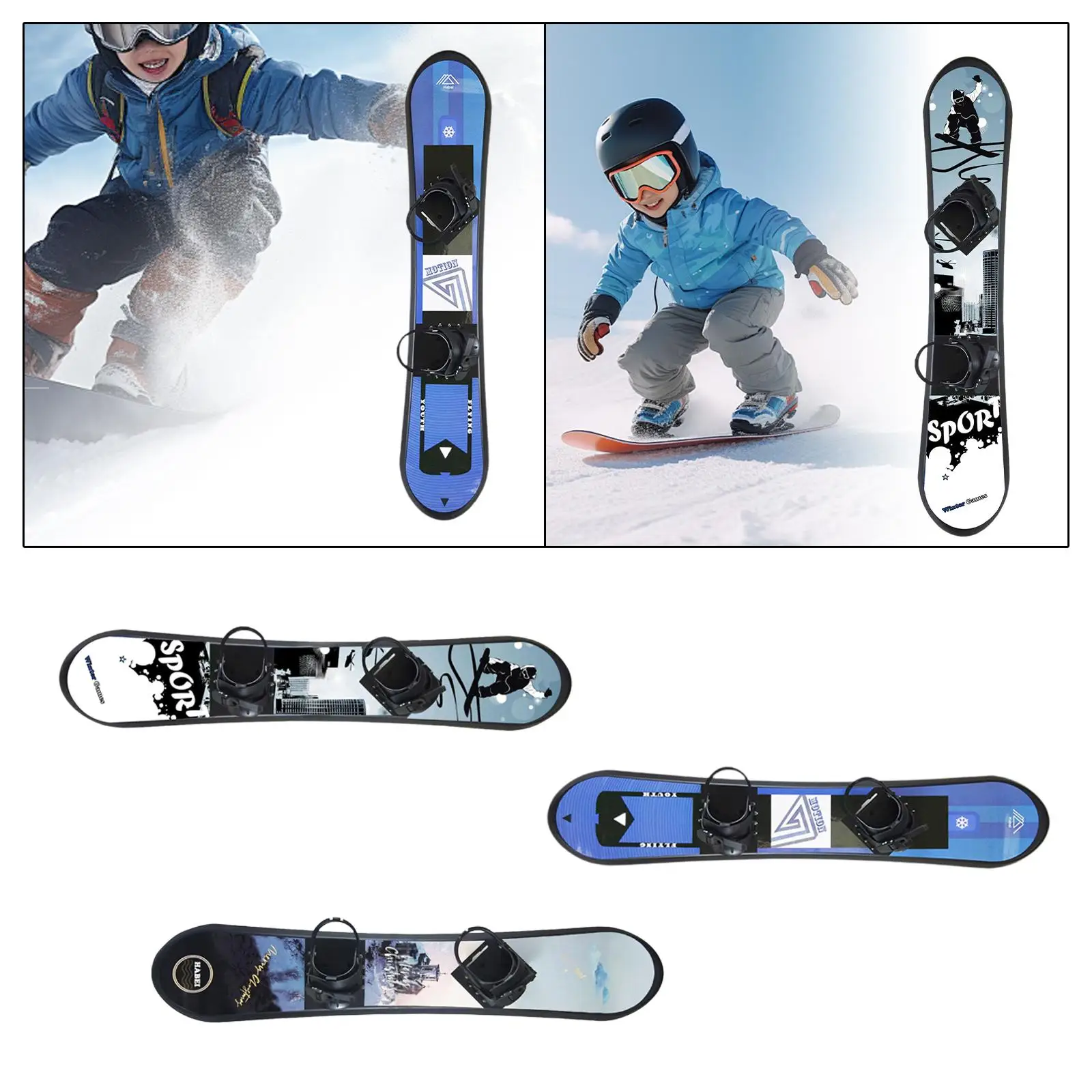 Kids Snowboard Single Snow Board Portable Snow Sled for Winter Sports