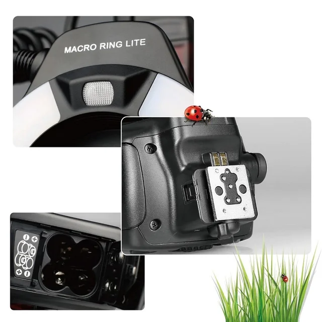 Video Camera Meike ITTL TTL LED Macro Ring Flash Light For Nikon