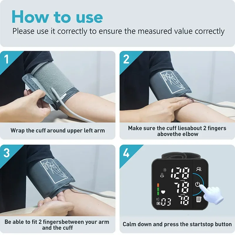 Bluetooth voice blood pressure monitor, USB heart rate pulse blood pressure monitor, LED fully automatic monitor