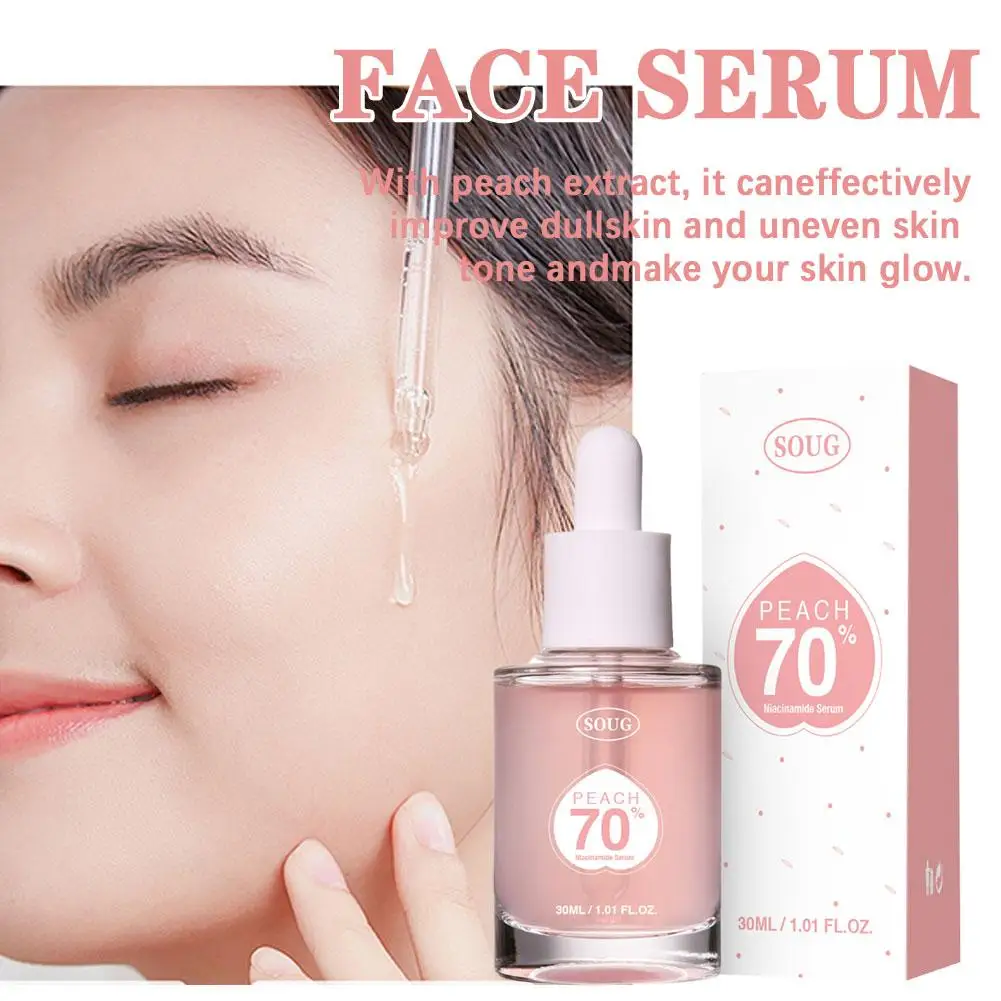

Peach 70% Niacinamide Serum 30ml Brightening Hydrating Treatment Hyperpigmentation Clean Daily Beauty care Skin Face Serum O9I2