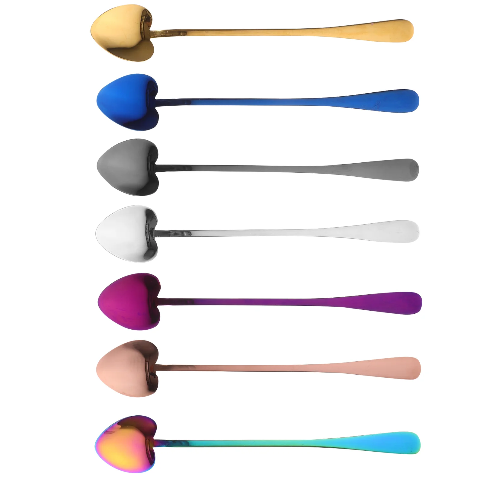 

7 Pcs Coffee Scoop Spoon Ice Cream Rose Gold Dessert Spoons Stirring Stainless Steel Teaspoon Yogurt
