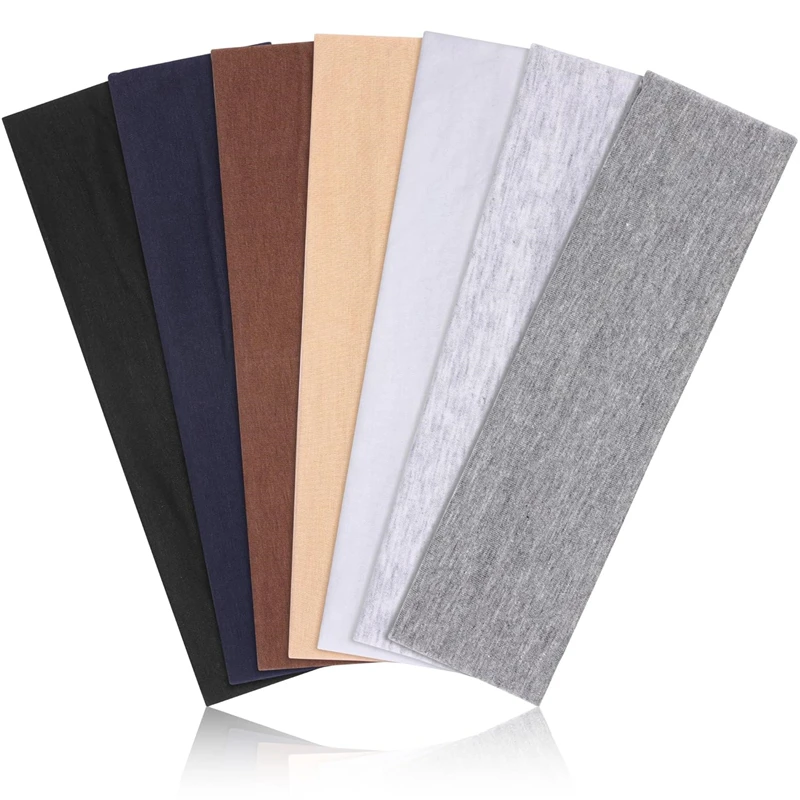 7pcs/lot Summer Sports Yoga Headbands for Women Men Running Absorb Sweat Elastic Hair Bands