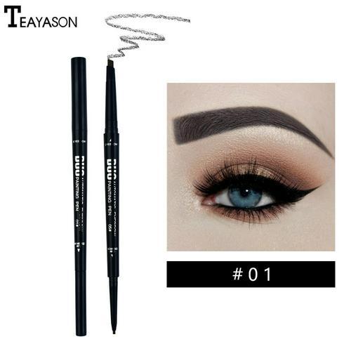 Color Double Headed Eyebrow Pencil Ultra Fine 1.5mm Eye Brow Tatoo Tint Cosmetic Brown Black Waterproof Make Up Cosmetic TSLM2