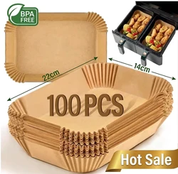 Disposable Air Fryer Cooking and Baking Paper Liners - Greaseproof and Heat - resistant (22X14cm 100pcs)