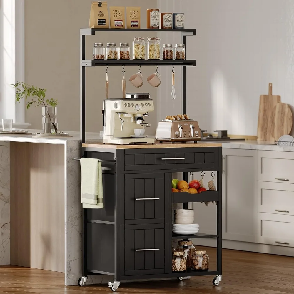 Rolling Kitchen Island with Storage 1