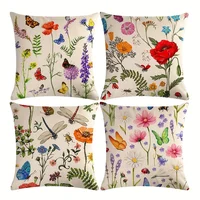 Outdoor Patio Throw Pillow Covers Summer Spring Garden Flowers Farmhouse Décor Outside Furniture Swing  Decorative Cushion Cases