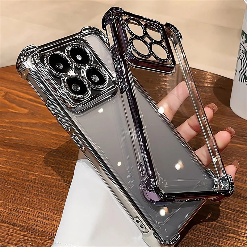 Luxury Shockproof Transparent Phone Case with Lens Protection and Bumper Design