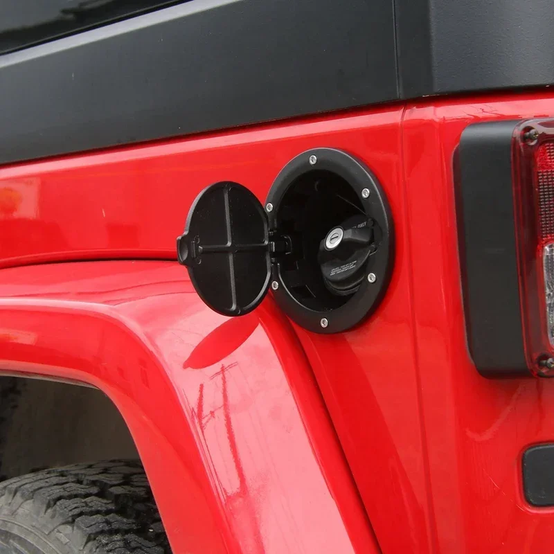 Gas Tank Cap Cover Fuel Oil Filling Port Aluminum Alloy Tank Cover For 2007-Jeep Wrangler Jk 4-Door 2-Door