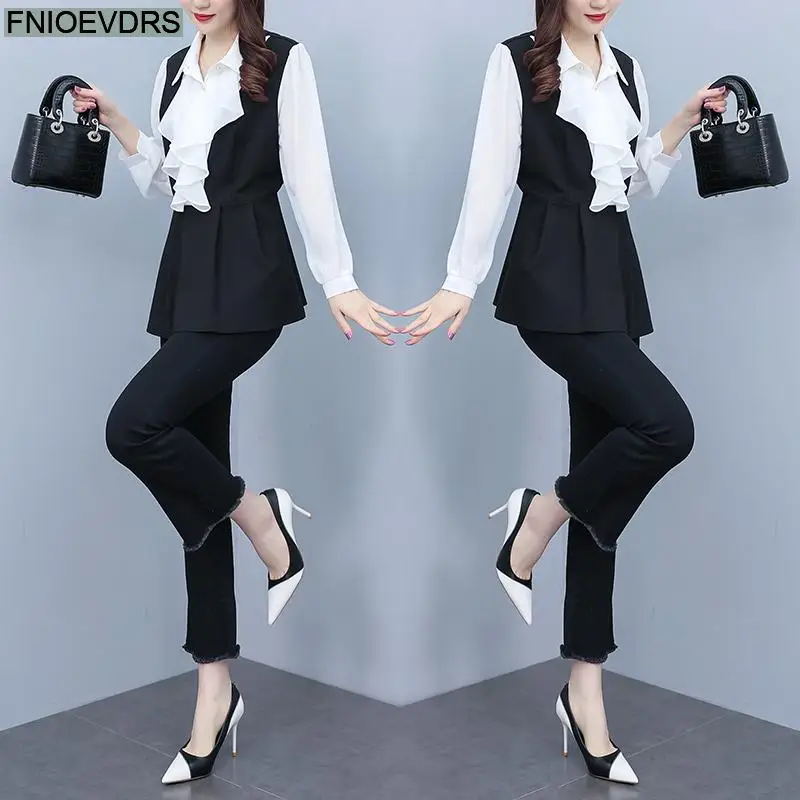 L-5XL Loose Clothes 2024 Women Spring Long Sleeve Elegant Ruffles White Shirts Casual Retro Tunic Peplum Tops And Blouses