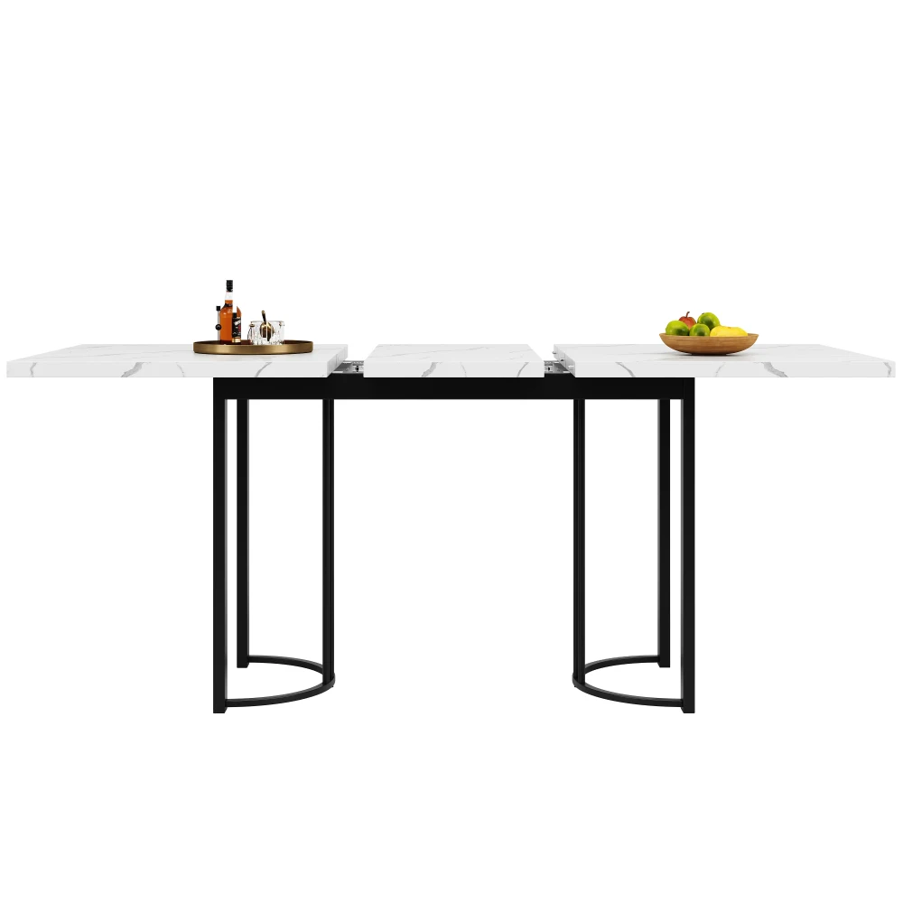 140–179,5 x 80 cm Teleskop-Esstisch, ausziehbarer Esstisch, rechteckiger Esstisch mit Metallrahmen für Esszimmer und Wohnzimmer – Detail 8