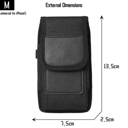 Compact Nylon Waist Bag - Unisex Mobile Phone Holster with Belt Loop (M)