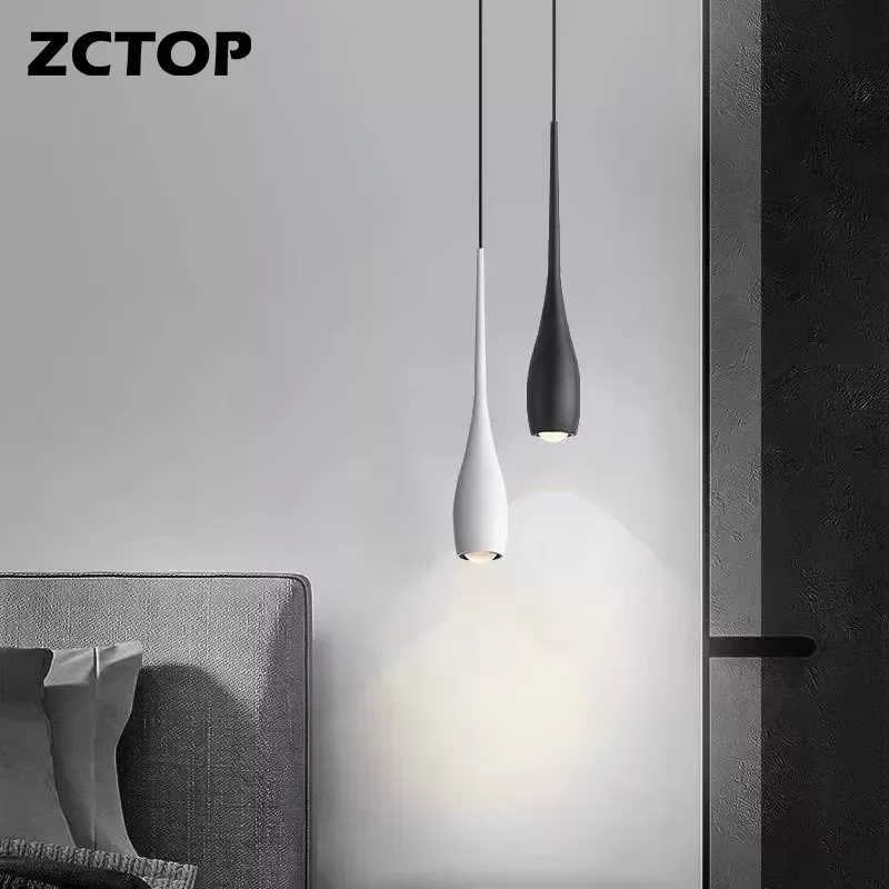 

Minimalist Modern Led Pendant Lamp AC110V 220V Bedside Spotlight Fixtures For Bedroom Living Room Dining Room Art Decor Lighting