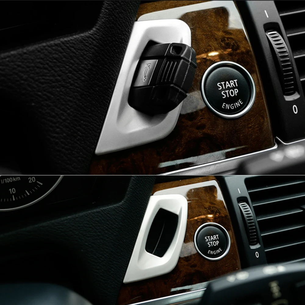 스테인레스 스틸 자동차 시동 키 구멍 소켓 프레임 커버 트림, BMW X5 X6 E70 E71 E72 인테리어 장식 액세서리