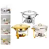 Chafing Dish Round Catering Warmer Server with Water Pan Catering Buffet Warmer Set for Commercial 4