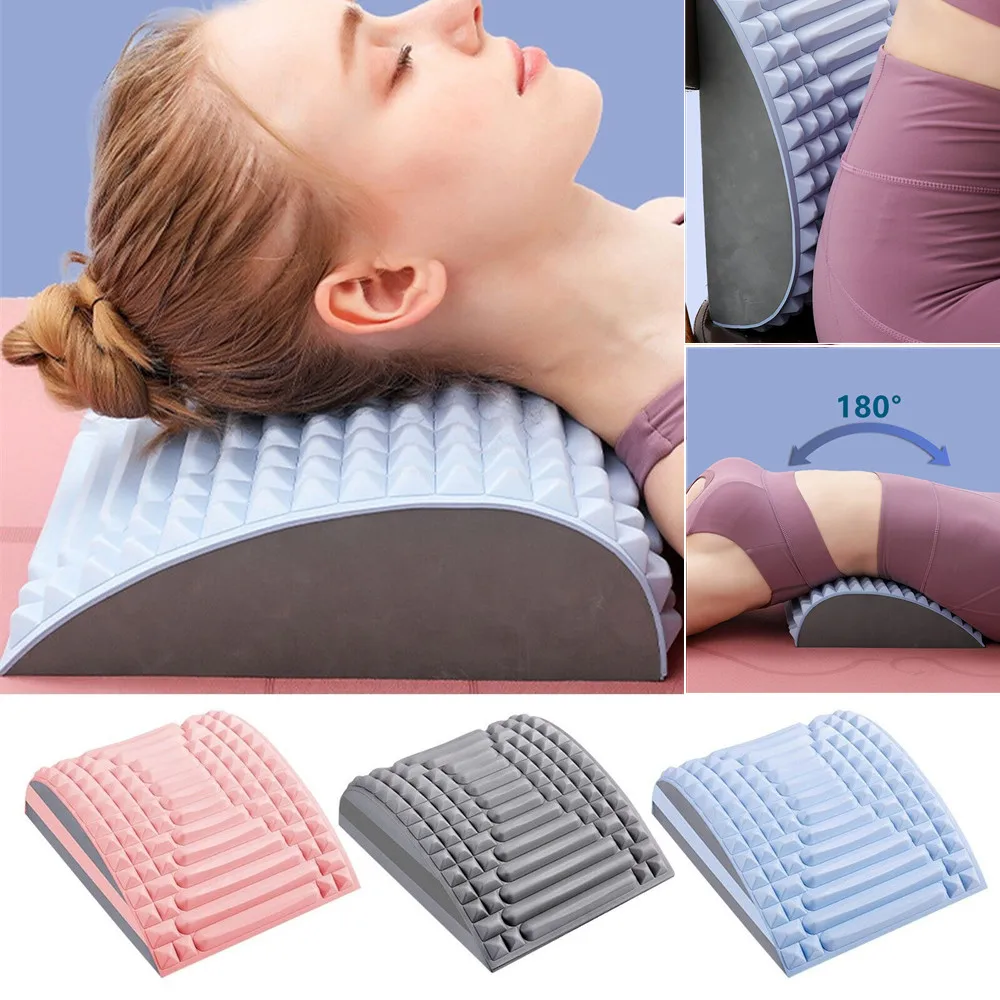 Back Stretcher Pillow Neck Lumbar Support Massager for Neck Waist Back, Sciatica, Herniated Disc Pain Relief Massage Relaxation