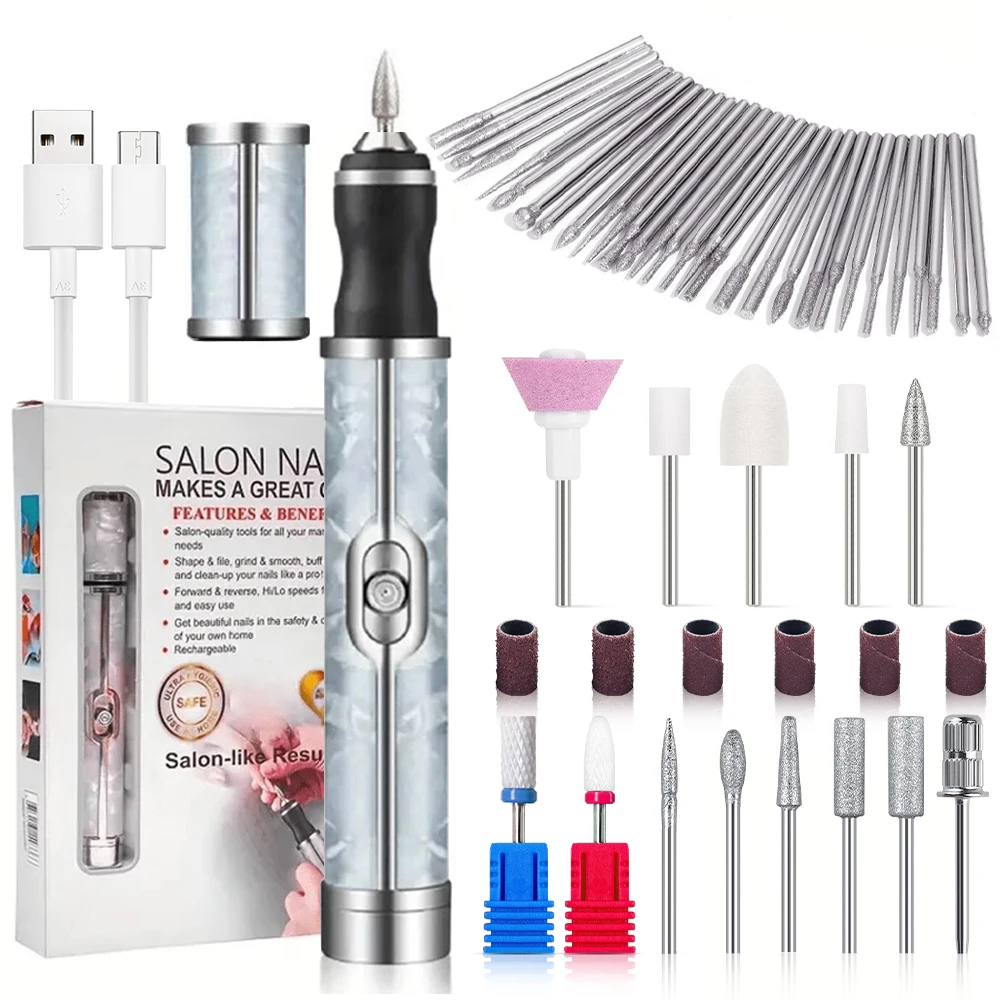 Portable Electric Nail Drill Set - Professional 4-Speed Manicure & Pedicure Kit for Salon-Quality Nail Care