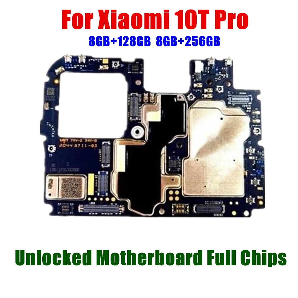 

Unlocked Main Mobile Board Mainboard For Xiaomi 10T Pro SmartPhone Motherboard 8+128G 8+256G Snapdragon Full Chips