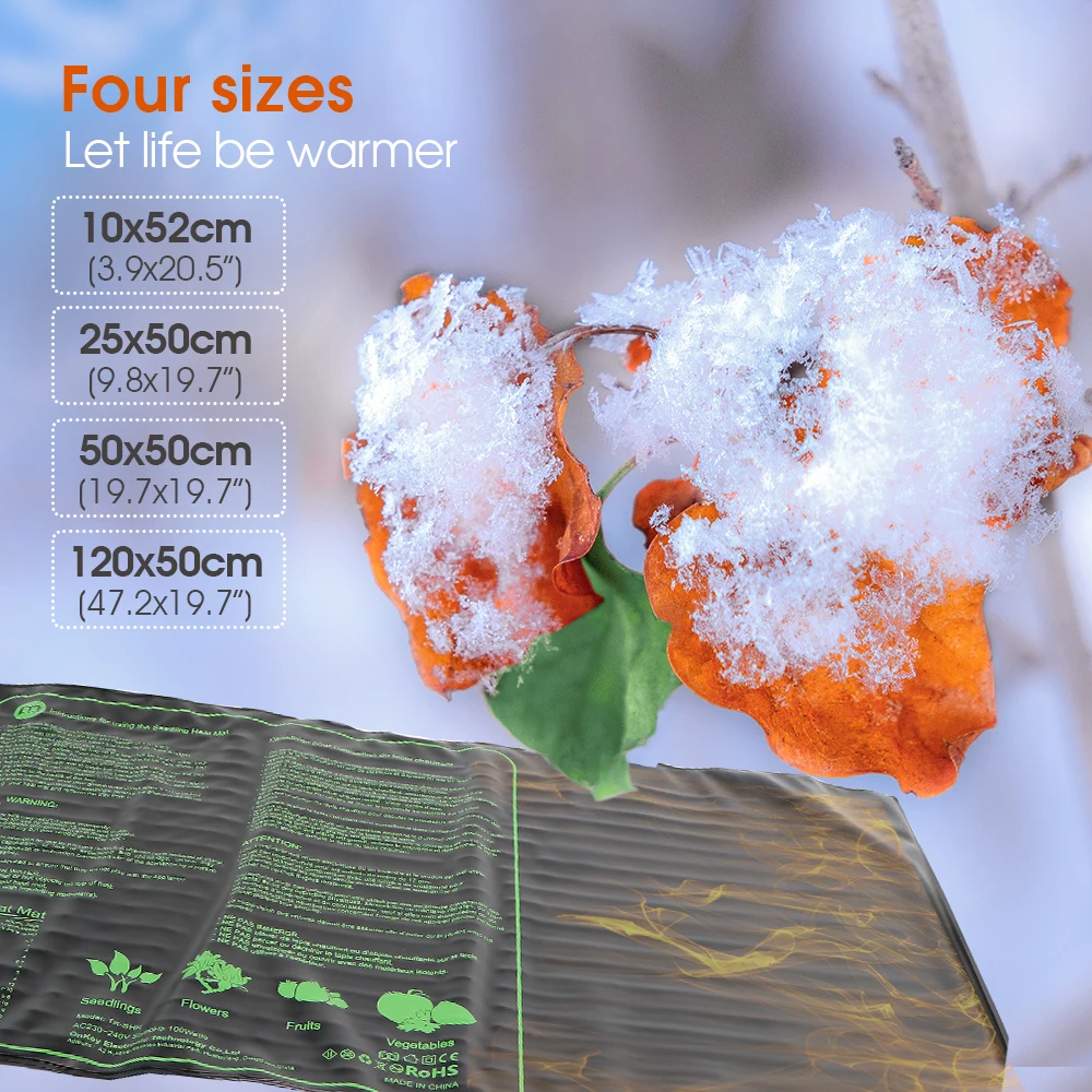 4 Sizes Seedling Heat Mat Waterproof Heating Pad for Farm Animal Plant Seed Propagation Clone Starter Germination Warming Pad
