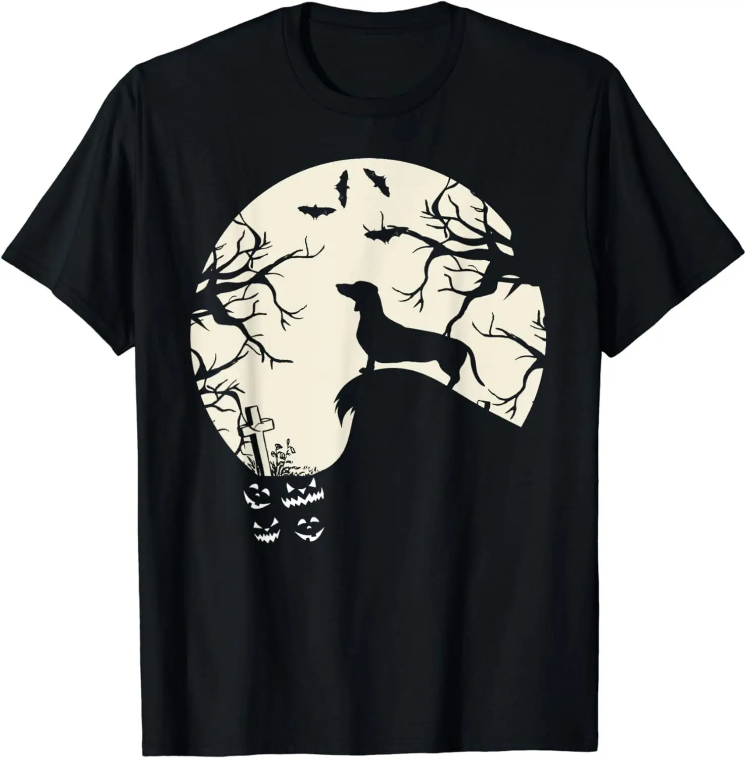 

Футболка унисекс Weiner собака в Луне такса Хэллоуин Тыква подарки