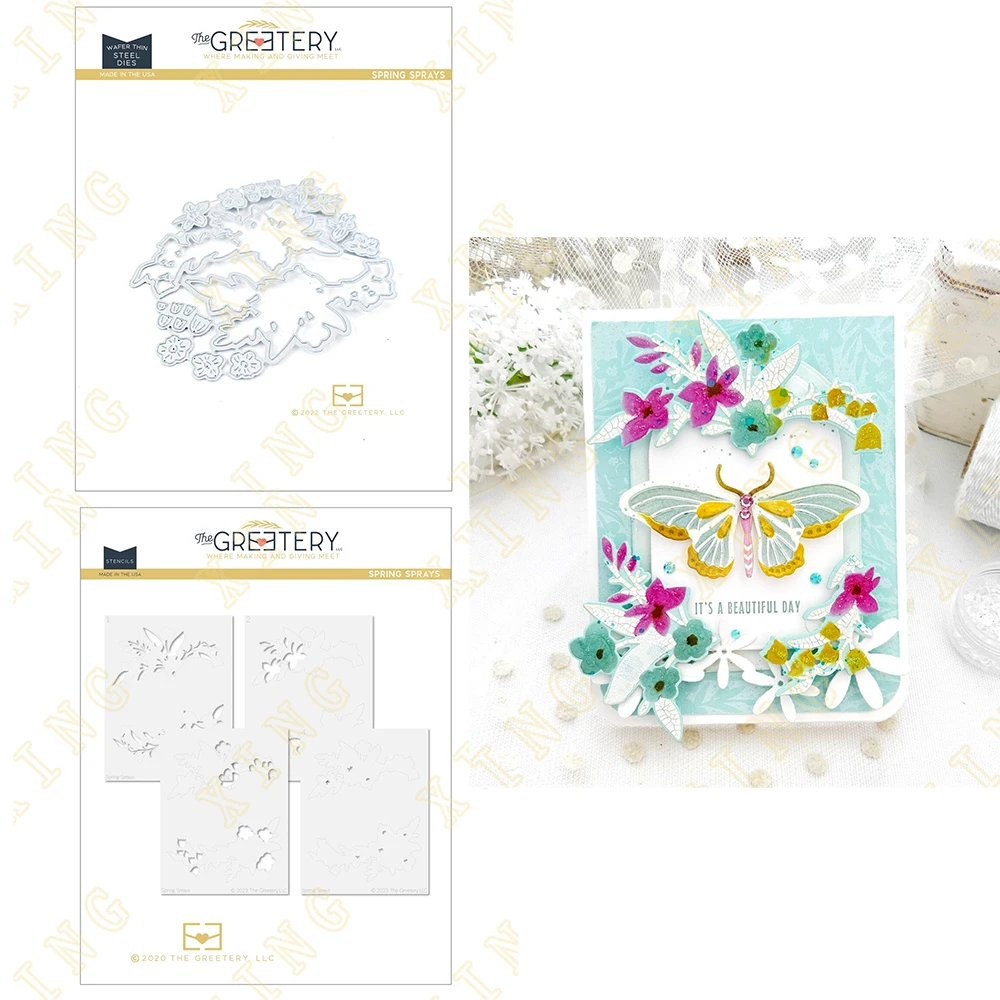 

Newest Spring Sprays Metal Cutting Dies Stencils for Scrapbooking Stamp Photo Album Decorative Embossing Cut Die Diy Paper Cards