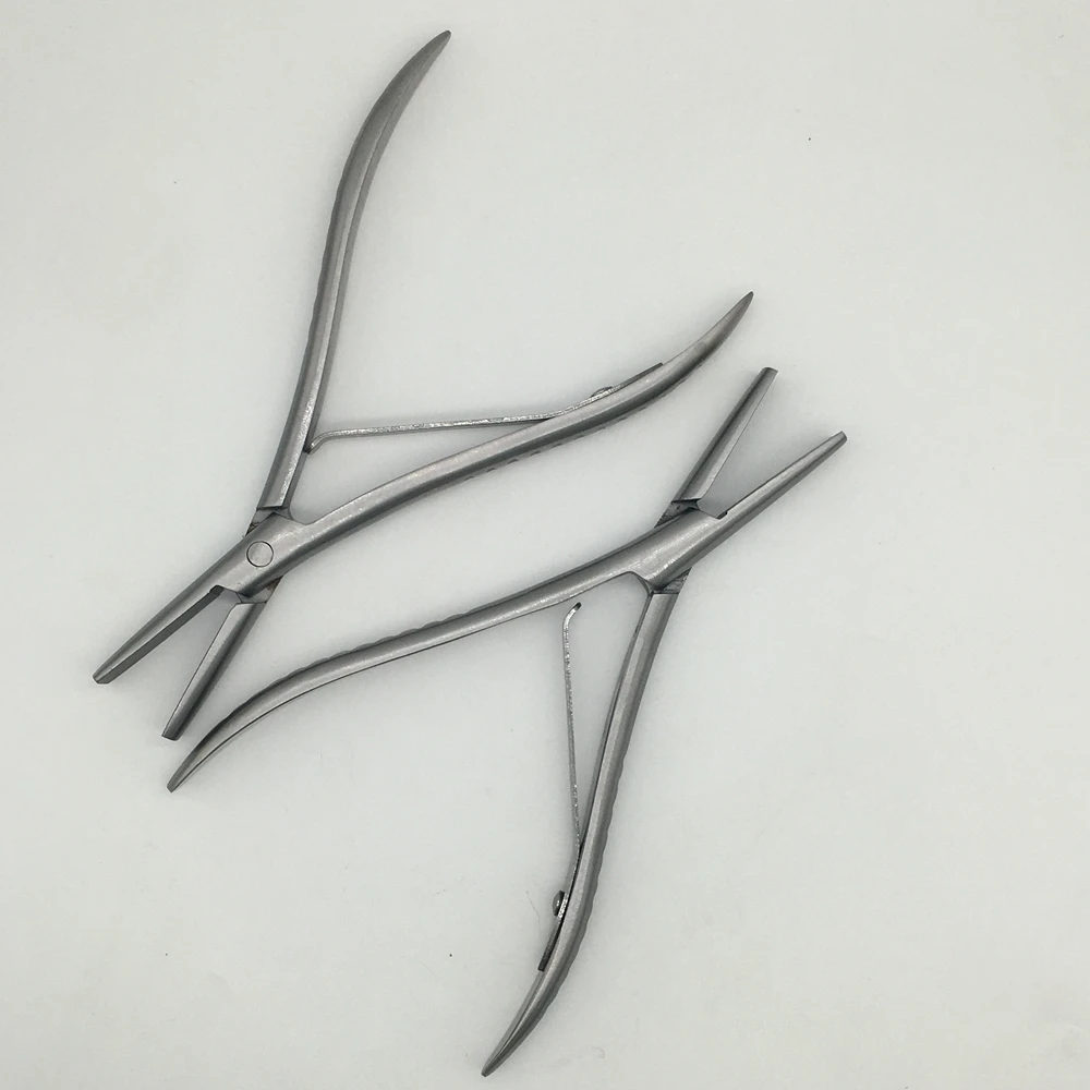 7 inch Flat teeth Silver Stainless Steel Clamp Hair Extension Pliers with smooth grooves Keratin Hair Extensions Toolshair e Hair Extension Pliers