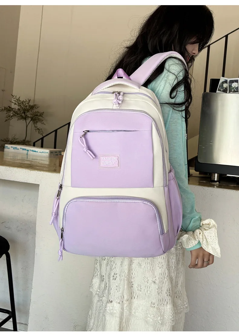 2026 neueste Große Kapazität Student Rucksack Unisex Einfache Laptop Tasche Nylon Rucksack Für Studenten Verdicken Doppel Schulter Taschen – Detail 19