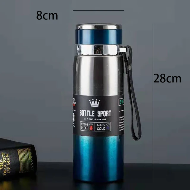 1L Thermal Water Bottle 316 Stainless Steel Tea Water Keep Cold and Hot Water Bottole Vacuum Flasks Large Capacity Sports Kettle 6