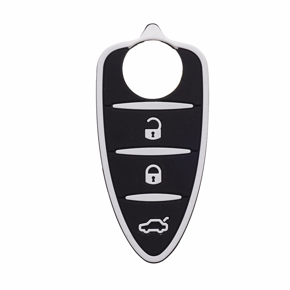 Car Key Shell Cocolockey Silicone Rubber Key Pad Fit for Alfa Romeo Mito Giulietta 159 GTA 3 Buttons Flip Remote In Black Red Car Styling