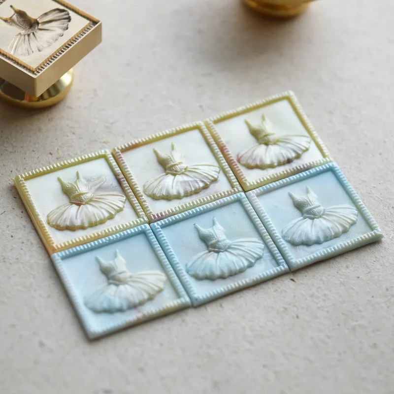 New Wax Seal Stamp Ballet Dress Embossed Seal Stamp Copper Head 3d Relief Brass Head Envelope Scrapbook Scrapbook Toy