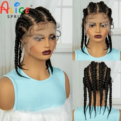 14inch Transparent Synthetic Full Lace Braided Wigs Short Lace Frontal Bob Wigs for Black Women Twist Knotless Box Lace Wigs