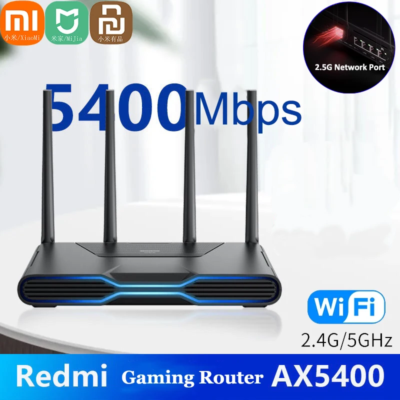 

Xiaomi Redmi игровой Wifi роутер AX5400 сетка Wi-Fi 6 2,5 Гбит/с RGB световые эффекты игра ускорение выделенный игровой сетевой порт