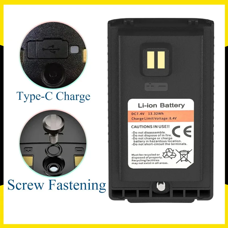 Baofeng UV18 Pro Max GPS Li-ion Battery Original  DC 8.4V Type-C Charging for UV-G28 Pro UV18H UV-18i UV-18L UV-18 Two Way Radio 6