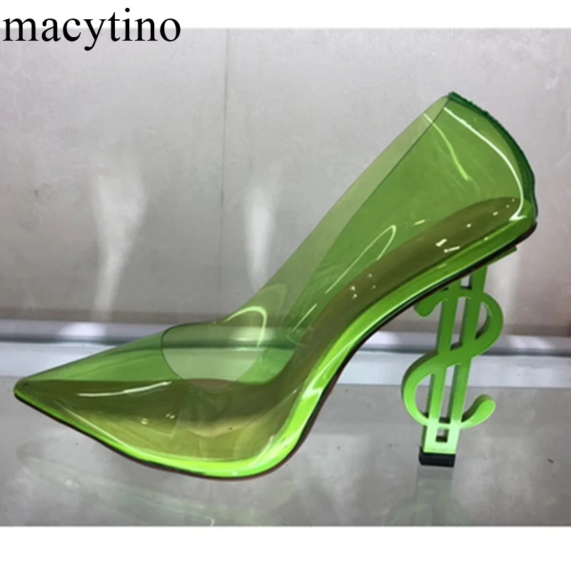 

New Arrival Women Pumps Transparent High Heels Sexy Pointed Toe Slip-on Wedding Party Brand Fashion Shoes For Women