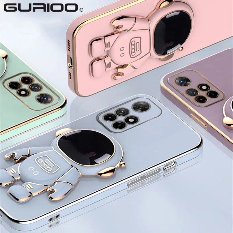 Luxus Überzug Cartoon Astronaut Halter Halterung Fall Für Xiaomi Redmi Hinweis 11 10 9 8 7 Pro 10T 9T 8T 10C 9C 9A 9T Mix4 T_voghion.com