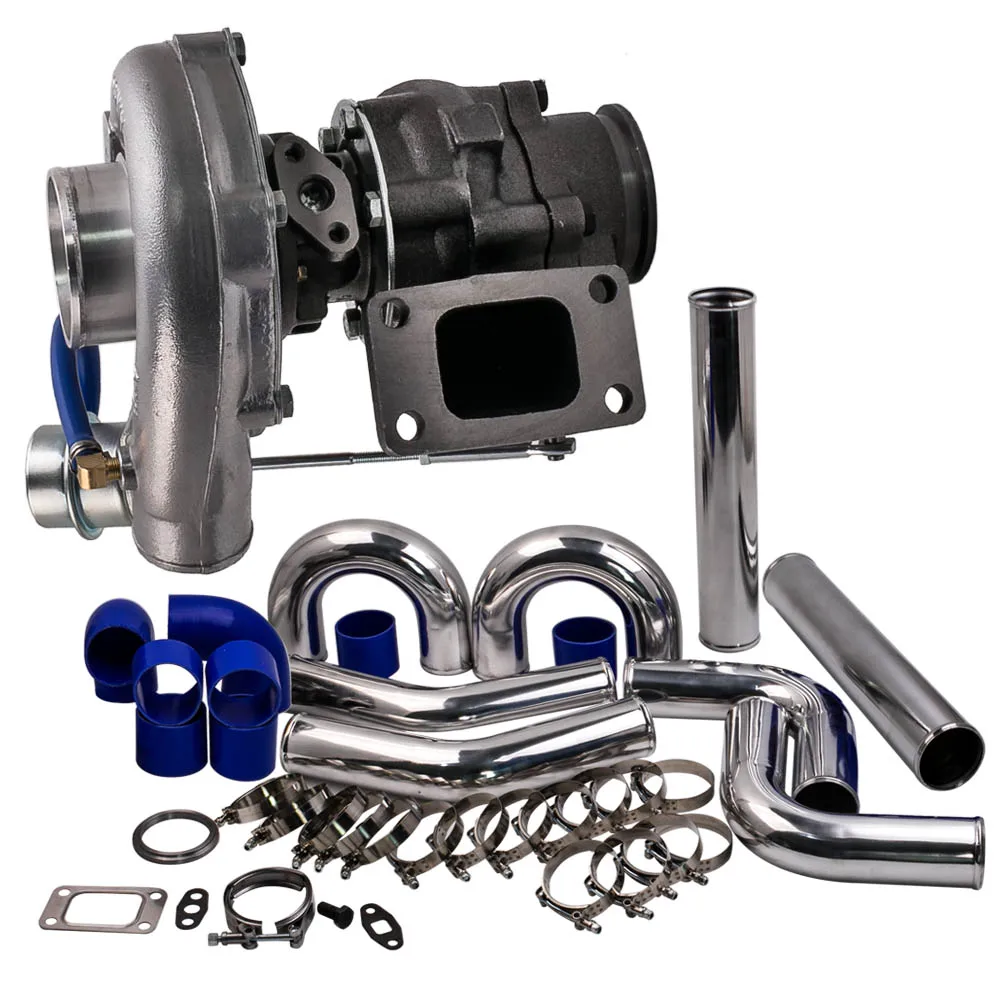 New Turbocharger Universal 76mm 3" Turbo Intercooler Pipe Kit + T3 T4